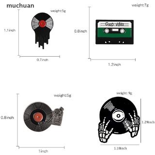 muchuan Punk Music Lovers DJ Vinyl Record Player badge brooch Lapel pin Gift .