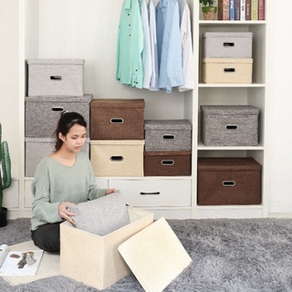 Caja de recolección de algodón y lino se puede doblar tela grande caja de ropa tipo caja de recolección doméstica