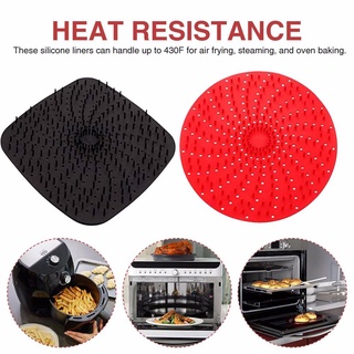 KESSELMAN Round Air Fryer Liner Silicone Air fryer accessories Baking Mat Fit all Airfryer Reusable Replacement Non-Stick Square Cooking Tool (9)