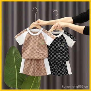 spotkc niño ropa de verano internet hot suit2021nuevo estilo coreano de moda niño bebé de manga corta verano casual de dos piezas traje 3wiw