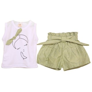 Babyshow pantalones de verano para bebés/niñas/chaleco impreso/falda (6)