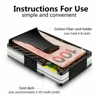 Cartera delgada para hombre/tarjetero de tarjeta de débito/Clip de dinero/billetera de negocios/monedero de fibra de carbono (3)