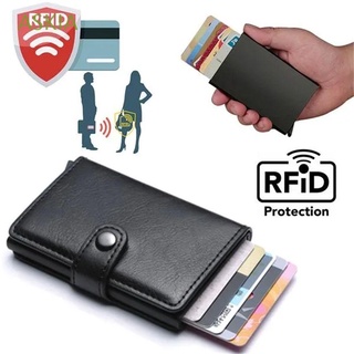 ASKIA Antirrobo Cepillo Protector De Identificación Monedero Pop Up RFID Bloqueo De La Tarjeta Bolsa De Metal De Negocios Hombres Automático Titular De Crédito/Multicolor