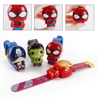 Vengadores juguete reloj figuras de acción Marvel Spider man Hulk capitán américa muñeca juguetes para niños regalo