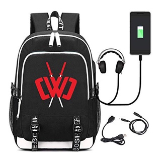 Mochila de los hombres de la moda de la escuela bolsa de ordenador portátil bolsa con puerto de carga USB Daypack para viajes senderismo Camping