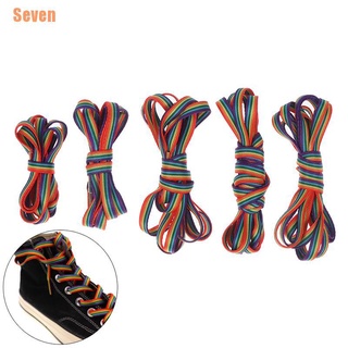 seven (¥)~1 par de cordones coloridos arco iris gradiente planos cordones casual zapatos accesorios