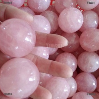 <yuwan> 1 pieza de cristal curativo rosa de cuarzo rosa esfera de adivinación 20 mm