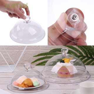SORTESS Kitchen Decor Dust-Proof Food Cover Creative Acrylic Cake Bread Plate Food Cover Tempered Plastic Party Decoration Dessert Storage Tray Round Dish Transparent Dust-proof Fruit Display Holder