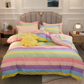 [nueva Llegada]nuevo Color Bar Cadar juego de ropa de cama sábana sábana plana funda de almohada individual/Queen/King Size (3 en 1) / (4 en 1)