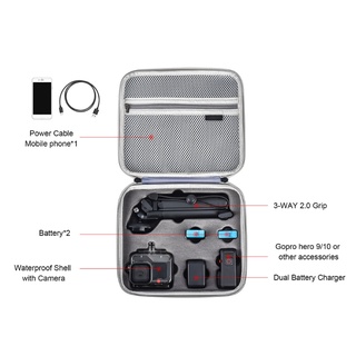 Tr [READY STOCK] Portable Storage Handbag Messenger Bag Shock-proof Travel Carry Case Waterproof & Scratch-resistant for Hero 10 9 Action Cameras