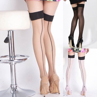 Woman Fashion Foot Type Super Wide Side Rear Vertical Line Stockings High Stockings