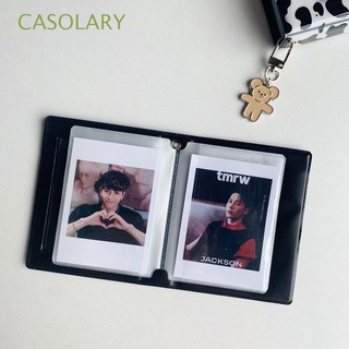 CASOLARY Business Card Bag Photos Album Kpop Idol Cards Storage Collect Books Double Sided Mini 16 Sheets Collection 3 Inch Postcards Organizer Cow Style/Multicolor