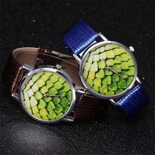 reloj de cuarzo con esfera redonda con correa de cuero sintético para mujeres/relojes de cuarzo con fondo verde