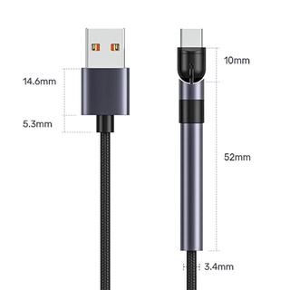 {FCC} Cable Micro USB tipo C cargador de datos de rotación de 180 grados/cargador 3A (7)