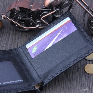 ❤Cartera Bifold de cuero de negocios para hombre/tarjetero de identificación con bolsillos para tarjetas de crédito (6)