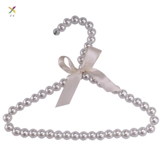 10 piezas de perlas con cuentas de ropa, soporte para pantalones con lazo, color blanco