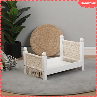 Props Baby Crib Wooden Detachable Hanmade Furniture Background Doll Bed (1)