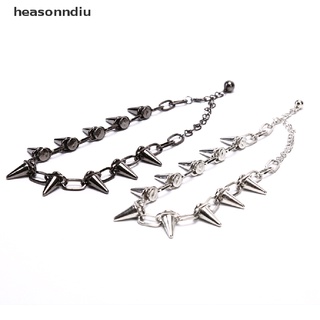 Heasonndiu New Spike Rivet Punk Collar Necklace Goth Rock Biker Link Chain Choker Jewelry CO