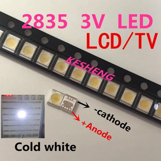 200PCS seúl SMD LED 3528 2835 3V 1W blanco frío 100LM de alta potencia para LCD TV retroiluminación