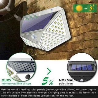 100 luces Led De energía Solar Sensor Pir De energía Sensor De seguridad para pared lámpara impermeable De a prueba De agua H9Q8 (3)