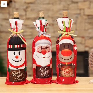 Christmas Wine Bottle Cover Bags Snowman Santa Claus Xmas Doll Dinner Table Decoration