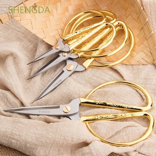 Shengda tijeras de 6 tamaños de oro herramienta de costura sastre tijera de acero inoxidable artesanía duradera corta cortador de tela Vintage tijeras para el hogar (1)