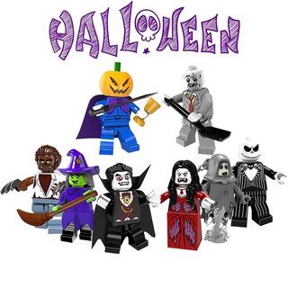 Minifiguras De Halloween Fantasma Zombie Bruja Cráneo Joker Calabaza Hombre Compatible Lego Bloques De Construcción Juguetes Niños Regalos