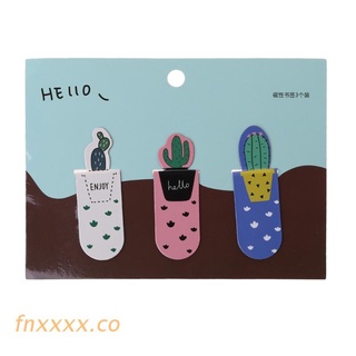 fnxxxx 3 unids /set fresco lindo cactus marcadores magnéticos papelería escuela oficina suministros