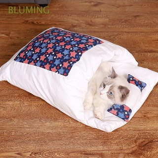 BLUMING Removable Cat Bed Warm Dog Sleeping Bag Cat Cushion Cave Puppy with Pillow Pet House Washable Kennel Dog Bed