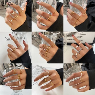 Set De anillos De Dedo De mariposa De oro plata joyería coreana perla Diamante set De anillos para mujer accesorios regalo