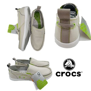 Crocs_Literide_Clog oficial auténtico zapatos de tela de los hombres zapatos de lona de color sólido plano casual zapatos transpirables (2)