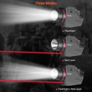 [Qilin]Linterna de luz de arma LED táctica/linterna de luz láser de punto rojo militar Airsoft (1)