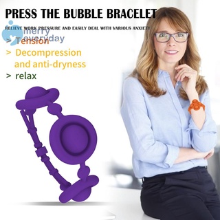 Merryeveryday Push Bubble sensorial Fidget Autism juguetes pulsera alivio del estrés pulsera