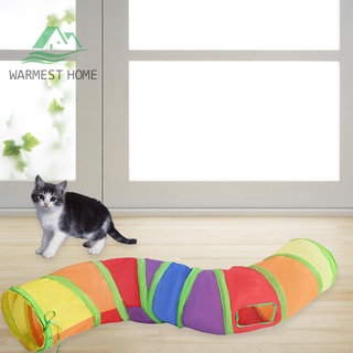 (formyhome) gatito juguetes cachorro perro canal tubos teaser interactivo plegable tubos pet gatito arco iris canal juguete