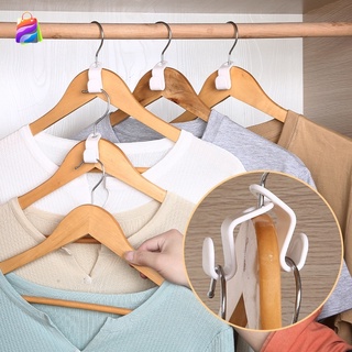 Paquete de 10 perchas de ropa de conexión de ganchos perchas Clip Drop conexión mango para perchas - blanco - ahorro de espacio JP4