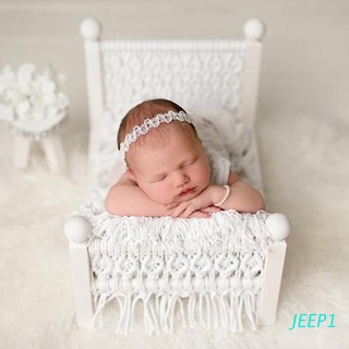 jeep recién nacido posando mini cama bebé foto tiro props cuerda de algodón tejido de madera cuna bebé fotografía accesorio