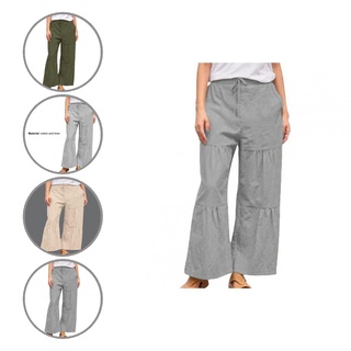[tninguly] pantalones de mujer ligeros empalme de pierna ancha casual pantalones suaves ropa de mujer