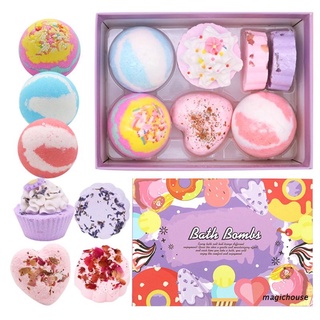 magichouse 7Pcs Special Shape Bath Bombs Gift Set with Essential Oils Spa Bubble for Women