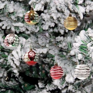 6pzas Bolas Decorativas De navidad con estampado De árbol De navidad/Bolas De Plástico Para decoración De fiesta De navidad