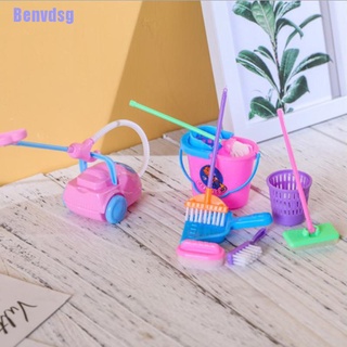 Benvdsg> 9 piezas Mini fregona escoba juguetes herramientas de limpieza Kit de casa de muñecas juguetes limpios