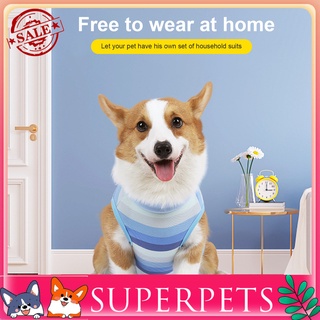 superpets Dog Weaning Suit Stripes Pattern Wound Recovery Elastic Pet Surgery Recovery Suit Pet Supplies