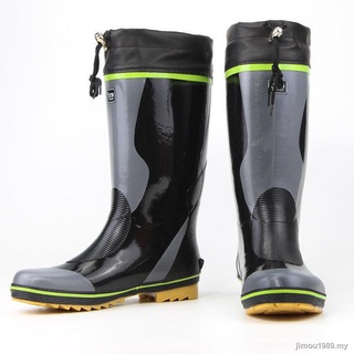 Botas de lluvia de goma de tubo alto zapatos de agua transpirable antideslizante cómodo pesca al aire libre zapatos de los hombres s