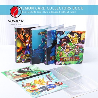 Sushen nueva colección de tarjetas de juego Kid juguete álbum libro Pokemon tarjetas titular Anime 240PCS dibujos animados VMAX GX EX carpeta