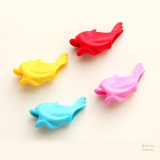 5 piezas de silicona de delfines estilo de pescado escritura postura Wobi corrección de niños estudiantes lápiz titular (6)
