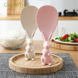 GLOWITHH Hot Non-Stick New Cute Rabbit Wheat Straw Rice Spoon Creative Rice Scoop 2021 Rice Shovel Standing Rice Spoon/Multicolor