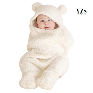 lindo oso estilo bebé recién nacido bebé coral terciopelo manta saco de dormir