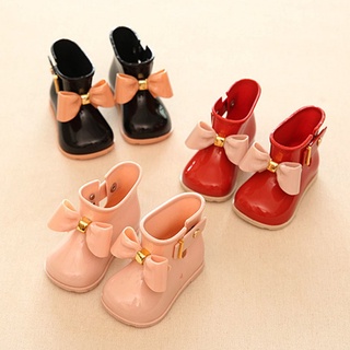 [0824] Children Rain Boots Boys and Girls Non-slip Water Shoes Round Toe Slip-on