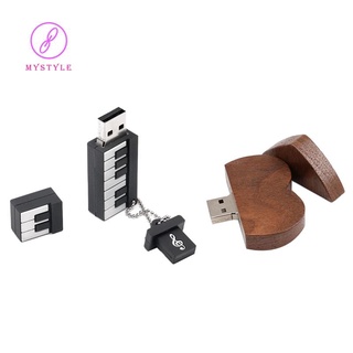 Memoria USB de pvc 2.0 Flash Drive Pendrive USB Flash Drive Mini Piano (32 gb) y madera (16 gb)