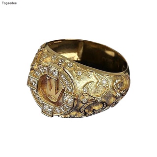 Corona anillo Retro tallado anillo completo dar hombres para diamante regalo de navidad tamaño 6-13