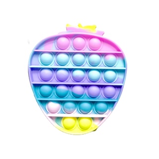 Popit Fidget juguete arco iris entre nosotros unicornio redondo forma cuadrada Push Pops burbuja juguete Anti-estrés Pop It Fidget juguetes para niños adultos (8)